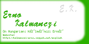 erno kalmanczi business card